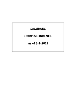 SAMTRANS CORRESPONDENCE As of 6-1-2021