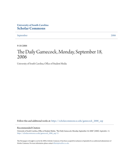 The Daily Gamecock, Monday, September 18, 2006