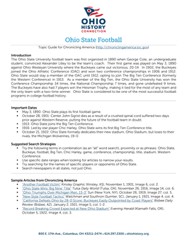 Ohio State Football Topic Guide for Chronicling America (