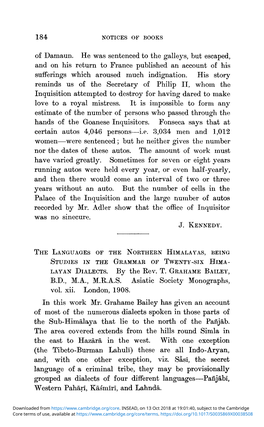 The Languages of the Northern Himalayas, Being Studies in the Grammar of Twenty-Six Hima- Layan Dialects