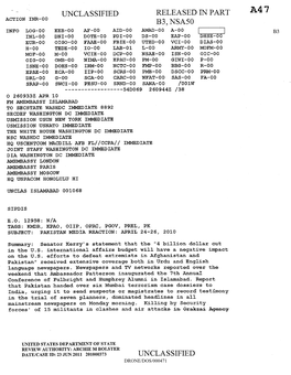 Unclassified Released in Part 133, Nsa50 Unclassified