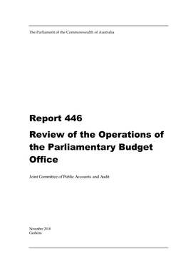 Report 446: Review of the Operations of The