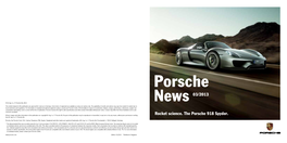 News 03/2013 Rocket Science. the Porsche 918 Spyder