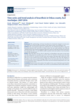 Time Series and Trend Analysis of Brucellosis In