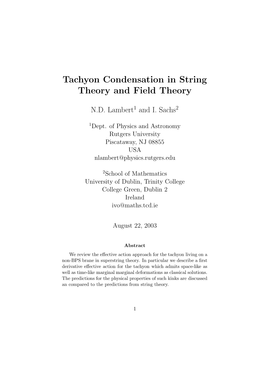 Tachyon Condensation in String Theory and Field Theory