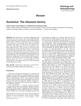 Review Nucleolus: the Ribosome Factory