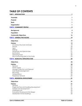 Table of Contents Part 1: Introduction 1