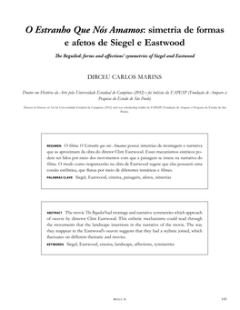 Simetria De Formas E Afetos De Siegel E Eastwood the Beguiled: Forms and Affections’ Symmetries of Siegel and Eastwood