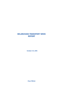 Belarusian Transport Week Report