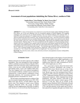 Assessment of Trout Populations Inhabiting the Palena River, Southern Chile