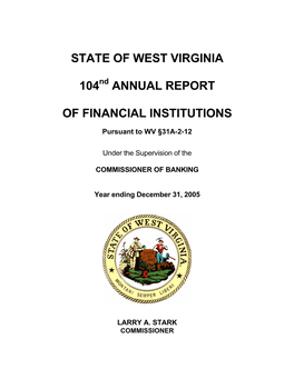 2005 West Virginia Division of Banking Annual Report