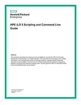 HPE Ilo 5 Scripting and Command Line Guide