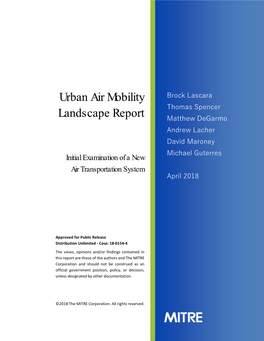 Urban Air Mobility Landscape Report