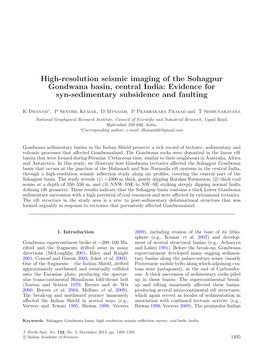 High-Resolution Seismic Imaging of the Sohagpur Gondwana Basin, Central India: Evidence for Syn-Sedimentary Subsidence and Faulting