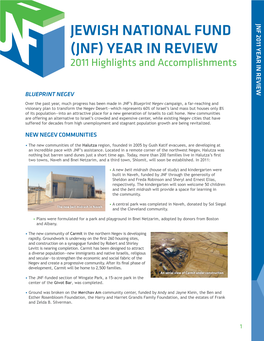 Jewish National Fund (Jnf) Year in Review