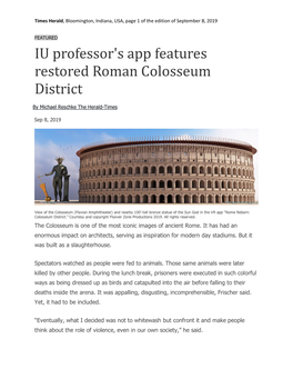 IU Professor's App Features Restored Roman Colosseum District