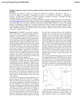 Observations of Past Lunar Landing Sites by the D-Cixs X-Ray Spectrometer on Smart-1 M