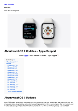 About Watchos 7 Updates – Apple Support