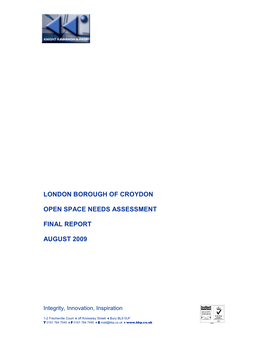 London Borough of Croydon Open Space Needs Assessment
