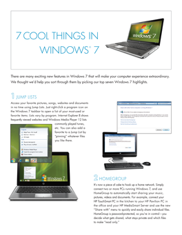 7 Cool Things in Windows® 7