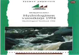 Hydrologinen Vuosikirja 1994 Hydrological Yearbook 1994