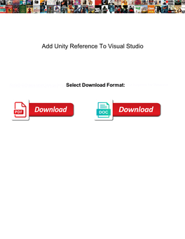 Add Unity Reference to Visual Studio