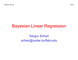 Bayesian Linear Regression