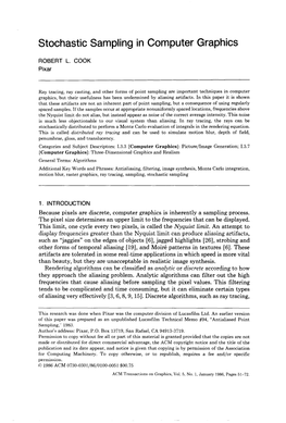 Stochastic Sampling in Computer Graphics