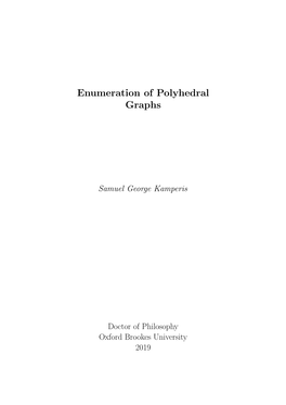 Enumeration of Polyhedral Graphs