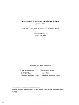 Generalized Population Attributable Risk Estimation