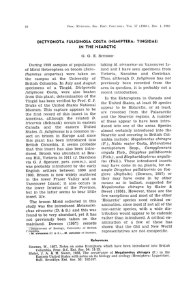 During 1959 Samples of Populations of Mirid Heteroptera on Broom