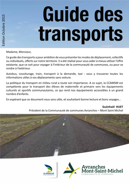 Guide Des Transports Edition Octobre 2015 Octobre Edition Carte Du Territoire