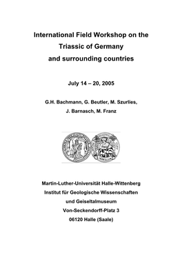 International Field Workshop on the Triassic of Germany and Surrounding Countries