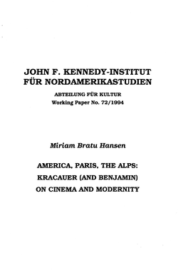 John F. Kennedy-Institut Für Nordamerikastudien