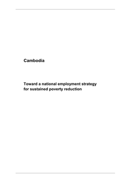 Publication "Cambodia. Toward a National Employment Strategy