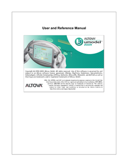 Altova Umodel 2009 User & Reference Manual