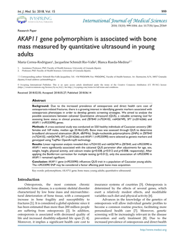 AKAP11 Gene Polymorphism Is Associated with Bone Mass