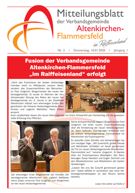 Mitteilungsblatt Der Verbandsgemeinde