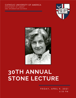 30Th Annual Stone Lecture