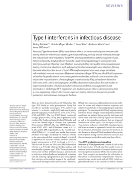 Type I Interferons in Infectious Disease