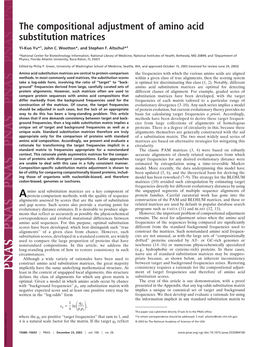 The Compositional Adjustment of Amino Acid Substitution Matrices