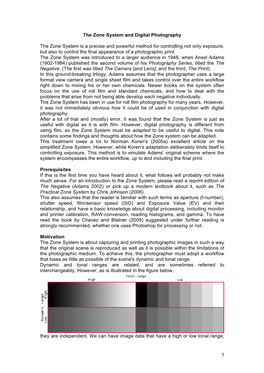 The Zone System and Digital Photography