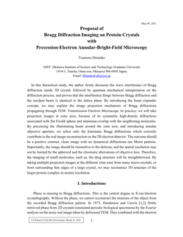 Proposal of Bragg Diffraction Imaging on Protein Crystals with Precession-Electron Annular-Bright-Field Microscopy