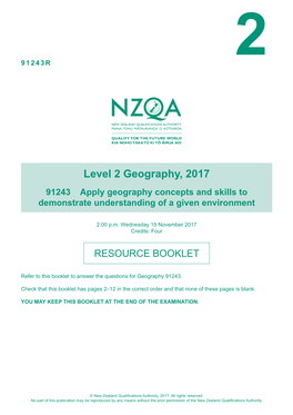 Level 2 Geography (91243) 2017