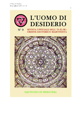 L'uomo Di Desiderio Rivista Ufficiale Dell'o::E