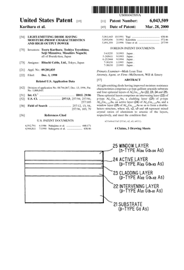 United States Patent [19] [11] Patent Number: 6,043,509 Kurihara Et Al