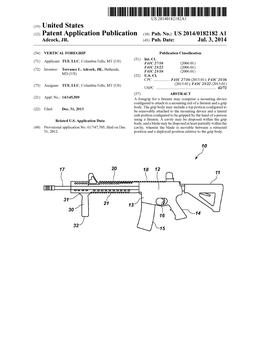 (12) Patent Application Publication (10) Pub. No.: US 2014/0182182 A1 Adcock, JR