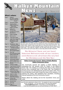 Halkyn Mountain News