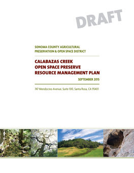Calabazas Creek Open Space Preserve Resource Management Plan September 2015