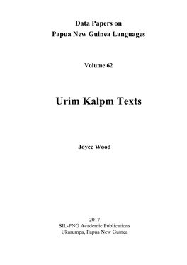 Urim Kalpm Texts